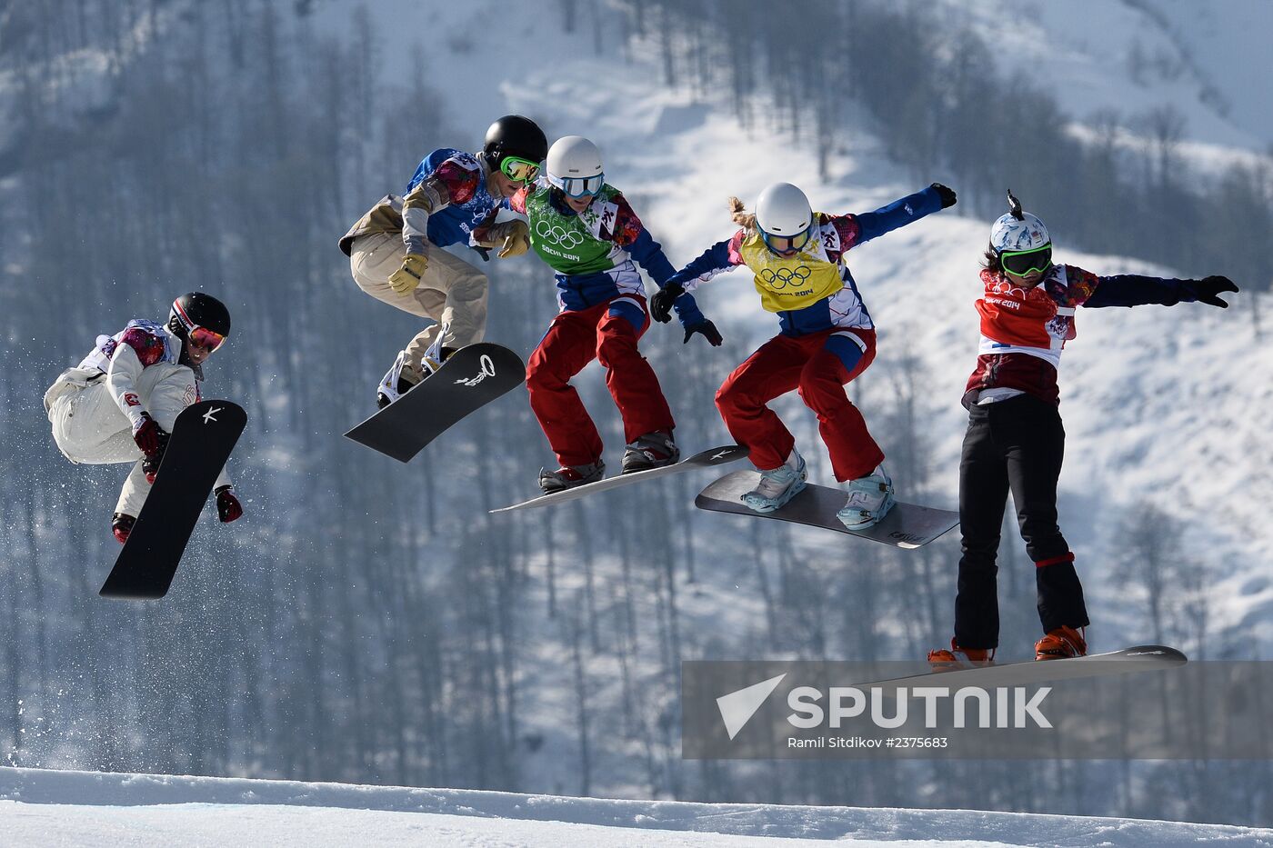 2014 Winter Olympics. Snowboarding. Women. Snowboard cross