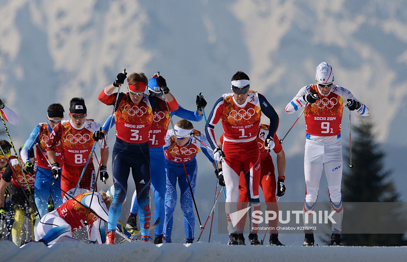 2014 Winter Olympics. Cross-country skiing. Men. Relay
