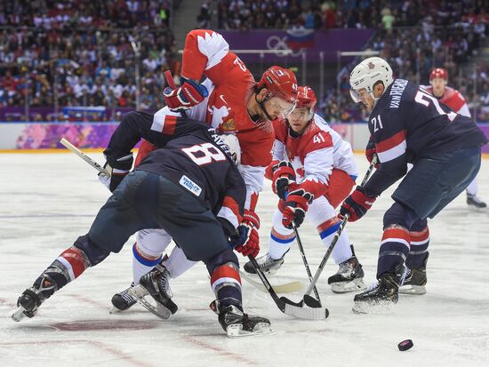 2014 Winter Olympics. Ice hockey. Men. USA vs. Russia