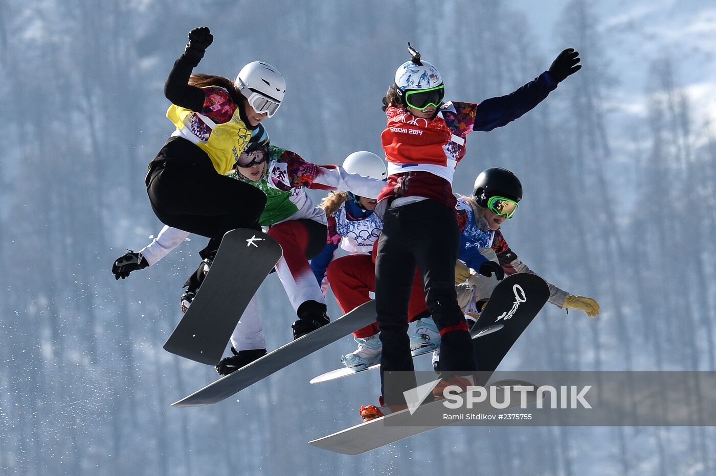 2014 Winter Olympics. Snowboarding. Women. Snowboard cross
