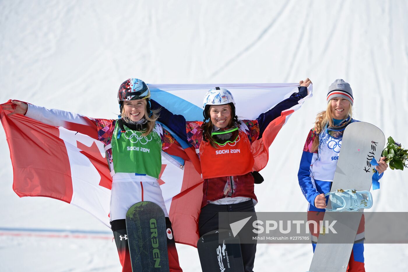 2014 Winter Olympics. Snowboarding. Women. Snowboard cross