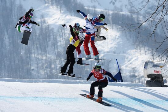 2014 Winter Olympics. Snowboarding. Women. Snowboard cross