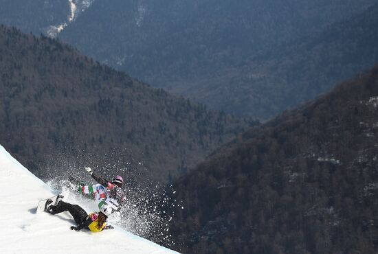 2014 Winter Olympics. Snowboarding. Women. Snowboard cross