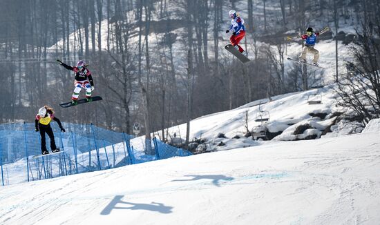 2014 Winter Olympics. Snowboarding. Women. Snowboard cross