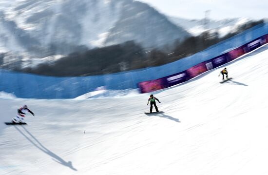 2014 Winter Olympics. Snowboarding. Women. Snowboard cross