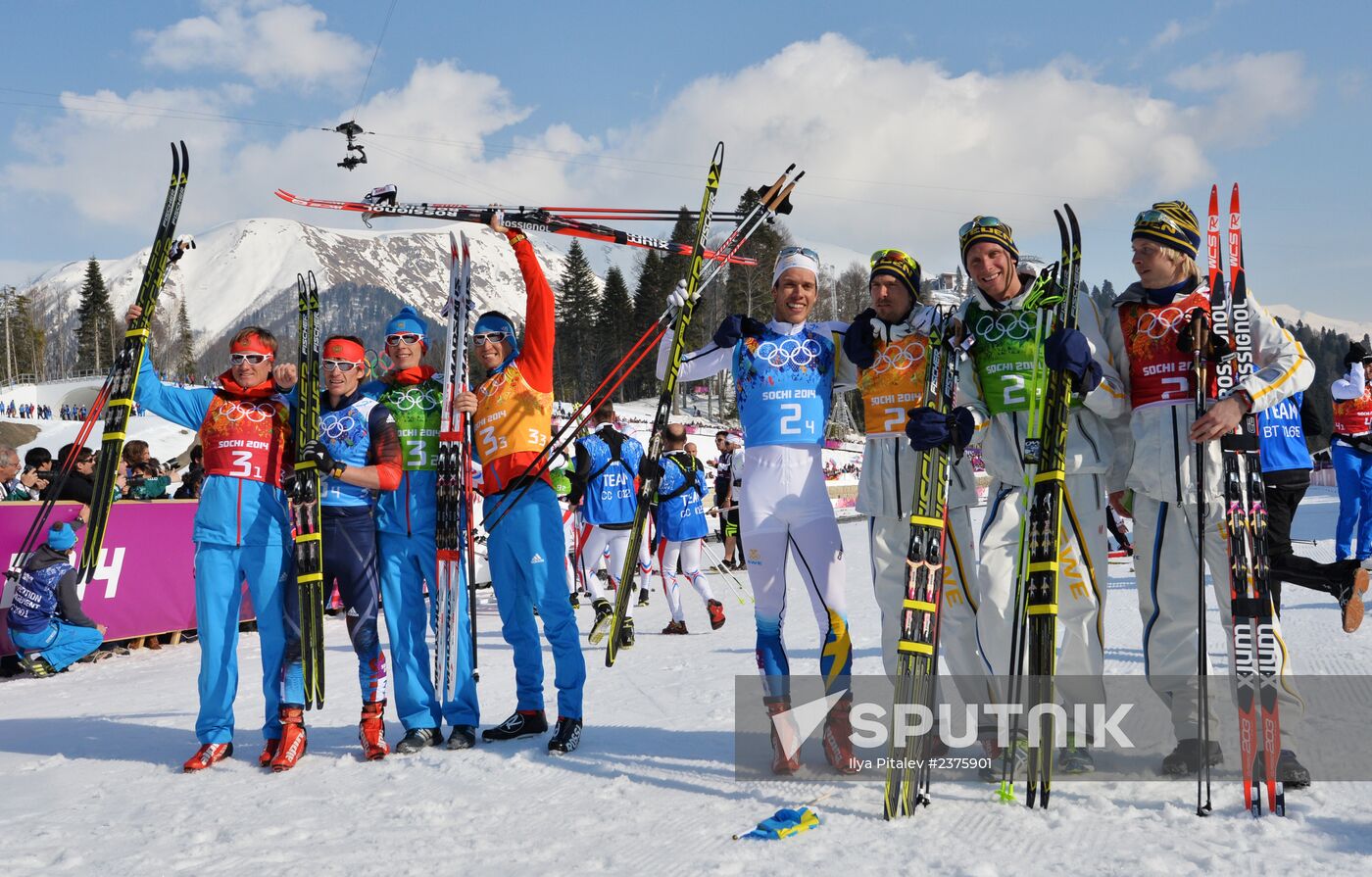 2014 Winter Olympics. Cross-country skiing. Men. Relay