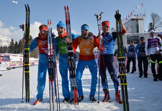 2014 Winter Olympics. Cross-country skiing. Men. Relay