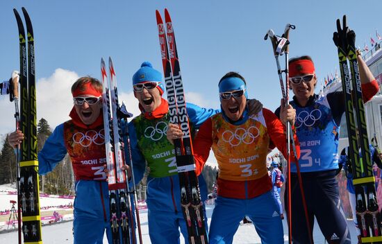 2014 Winter Olympics. Cross-country skiing. Men. Relay