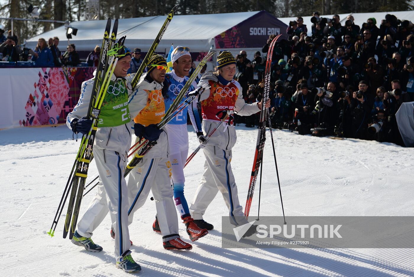 2014 Winter Olympics. Cross-country skiing. Men. Relay