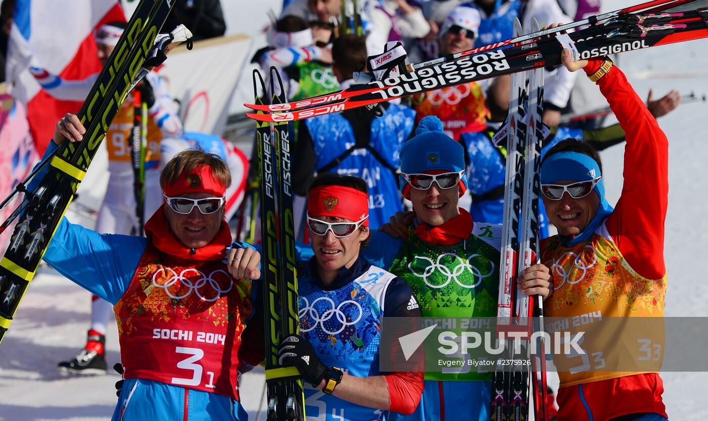 2014 Winter Olympics. Cross-country skiing. Men. Relay