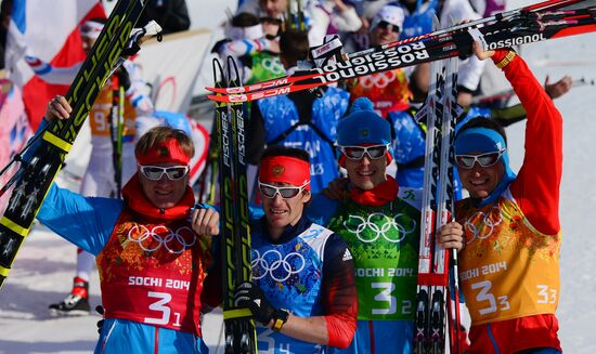 2014 Winter Olympics. Cross-country skiing. Men. Relay
