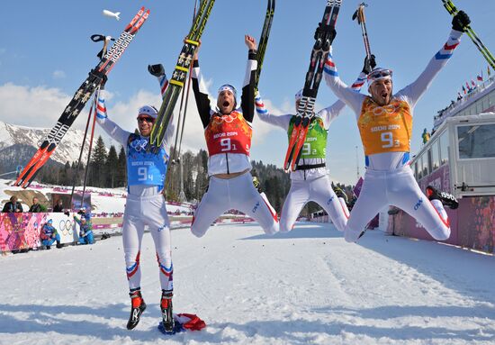 2014 Winter Olympics. Cross-country skiing. Men. Relay
