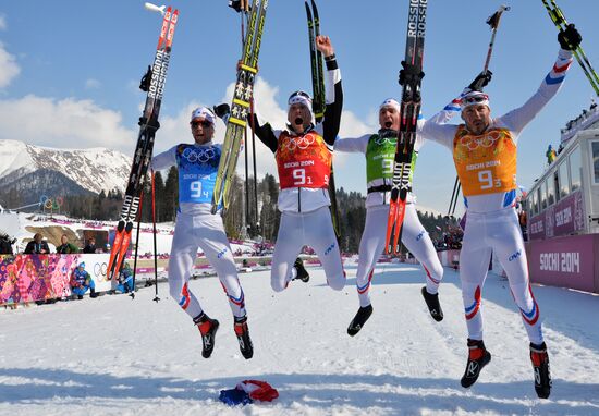 2014 Winter Olympics. Cross-country skiing. Men. Relay