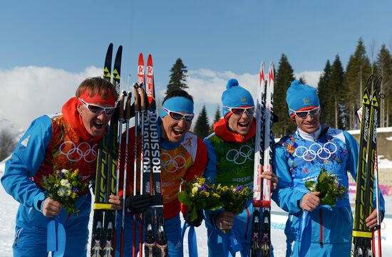 2014 Winter Olympics. Cross-country skiing. Men. Relay