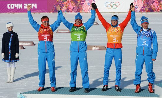 2014 Winter Olympics. Cross-country skiing. Men. Relay