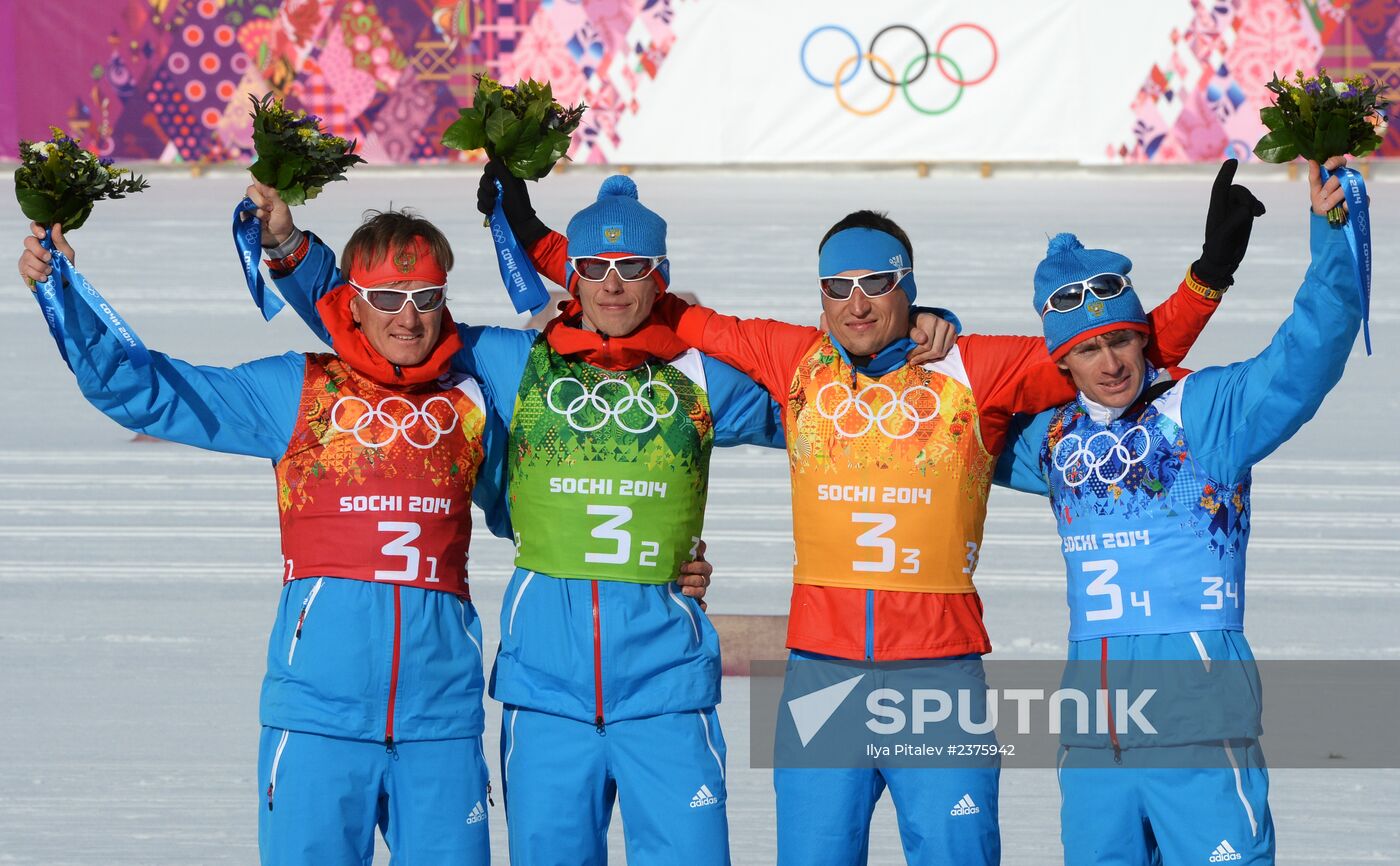 2014 Winter Olympics. Cross-country skiing. Men. Relay