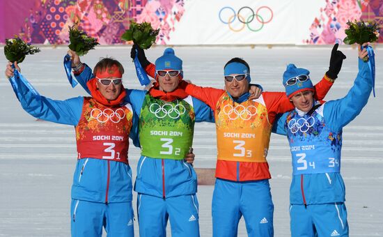 2014 Winter Olympics. Cross-country skiing. Men. Relay