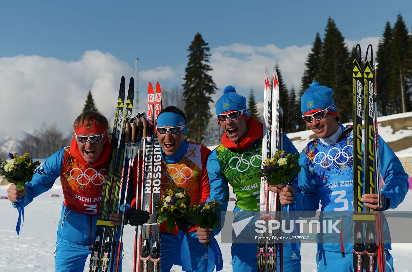 2014 Winter Olympics. Cross-country skiing. Men. Relay