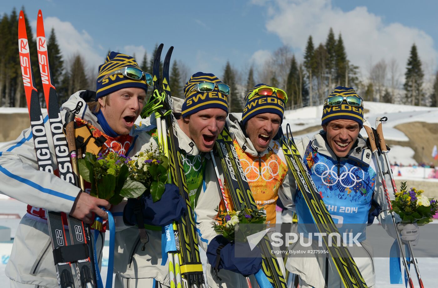 2014 Winter Olympics. Cross-country skiing. Men. Relay