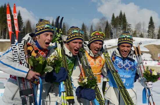 2014 Winter Olympics. Cross-country skiing. Men. Relay