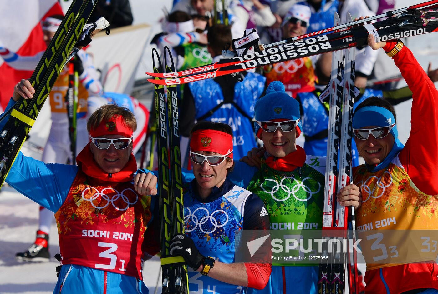 Dmitry Yaparov, Maxim Vylegzhanin, Alexander Bessmertnykh and Alexander Legkov