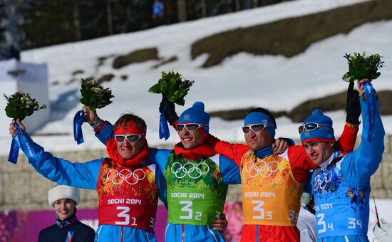 2014 Winter Olympics. Cross-country skiing. Men. Relay