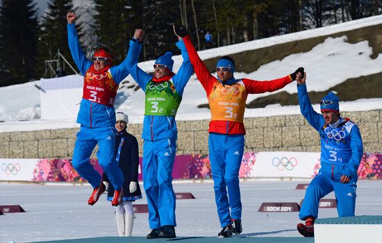 2014 Winter Olympics. Cross-country skiing. Men. Relay