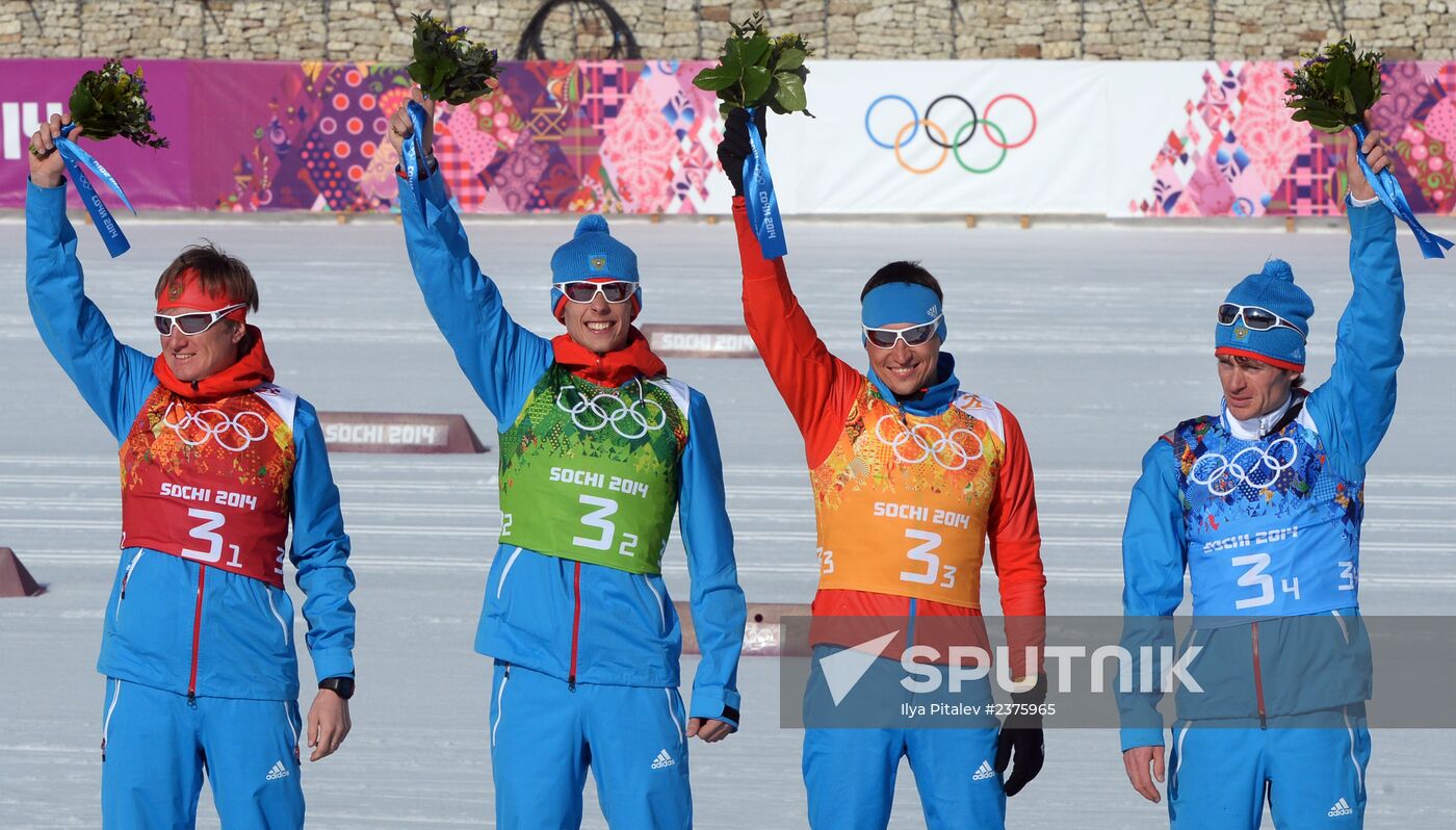 2014 Winter Olympics. Cross-country skiing. Men. Relay