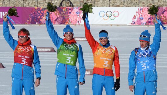 2014 Winter Olympics. Cross-country skiing. Men. Relay