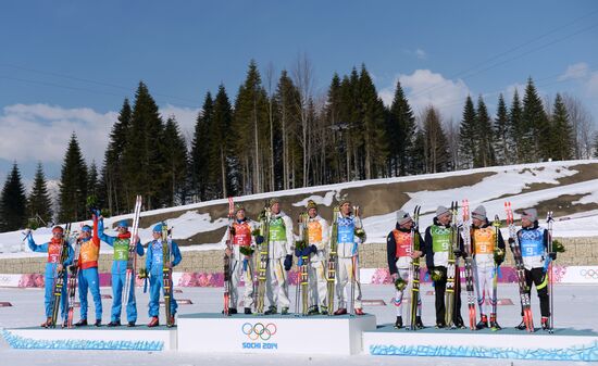 2014 Winter Olympics. Cross-country skiing. Men. Relay