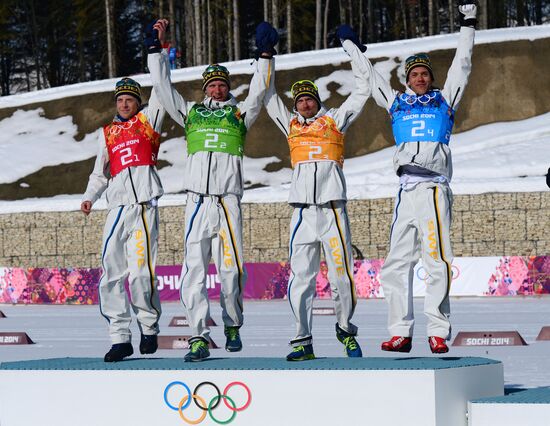 2014 Winter Olympics. Cross-country skiing. Men. Relay