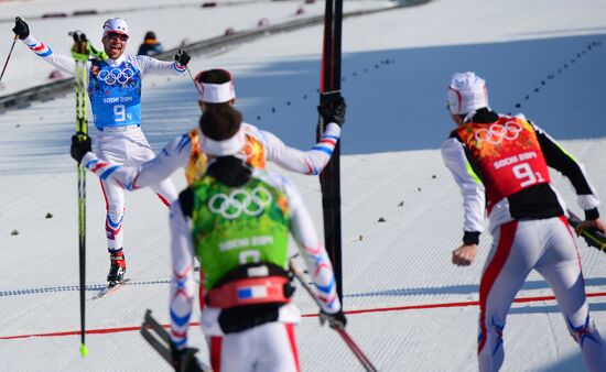 2014 Winter Olympics. Cross-country skiing. Men. Relay