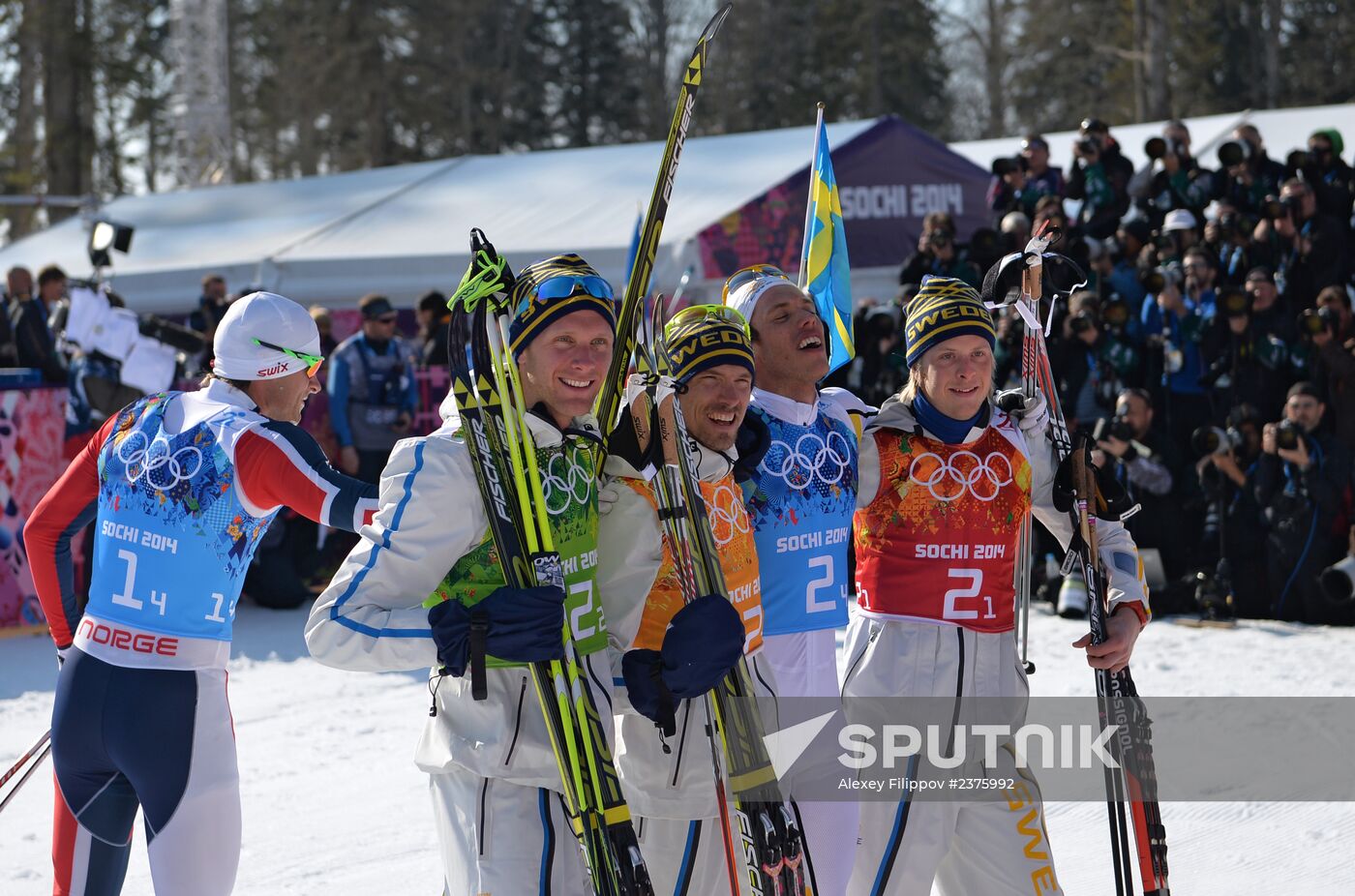 2014 Winter Olympics. Cross-country skiing. Men. Relay