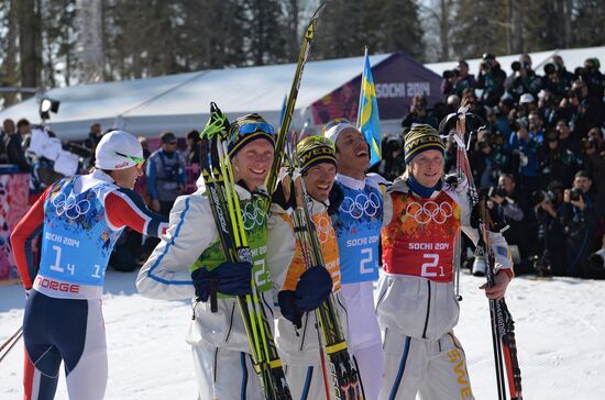 2014 Winter Olympics. Cross-country skiing. Men. Relay