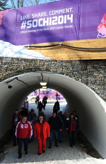 V.Putin and D.Medvedev attend Olympic cross-country skiing competition in Sochi