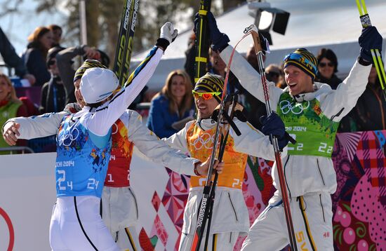 2014 Winter Olympics. Cross-country skiing. Men. Relay