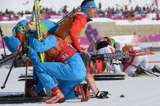 2014 Winter Olympics. Cross-country skiing. Men. Relay