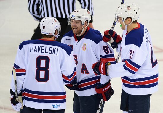 2014 Winter Olympics. Ice hockey. Men. Slovenia vs. USA