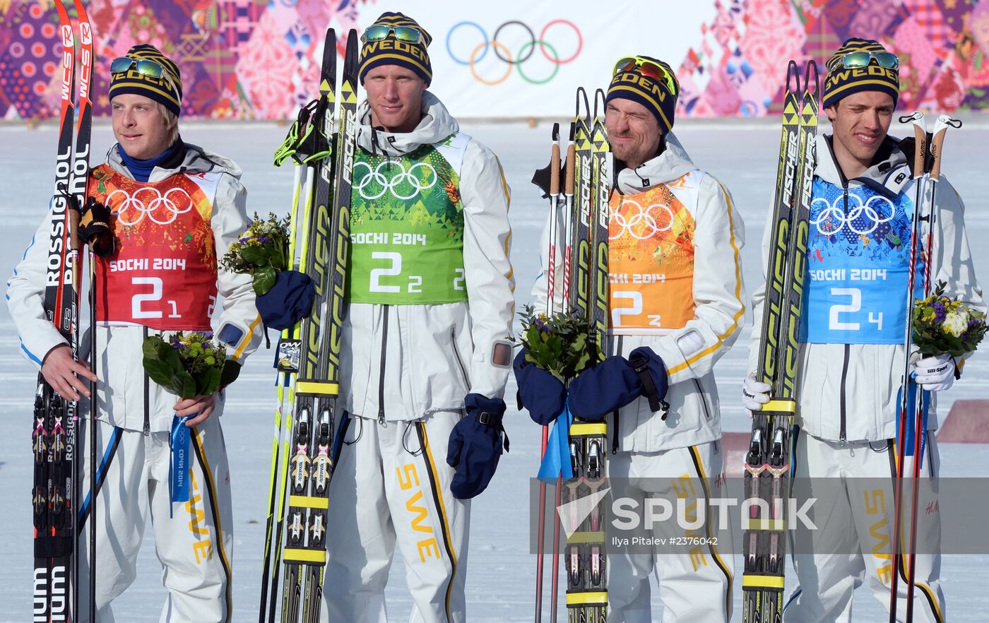 2014 Winter Olympics. Cross-country skiing. Men. Relay