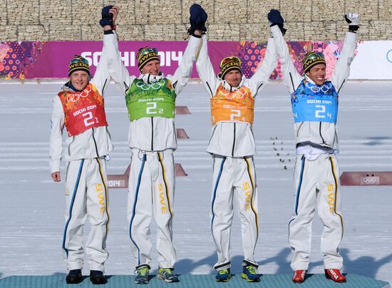 2014 Winter Olympics. Cross-country skiing. Men. Relay