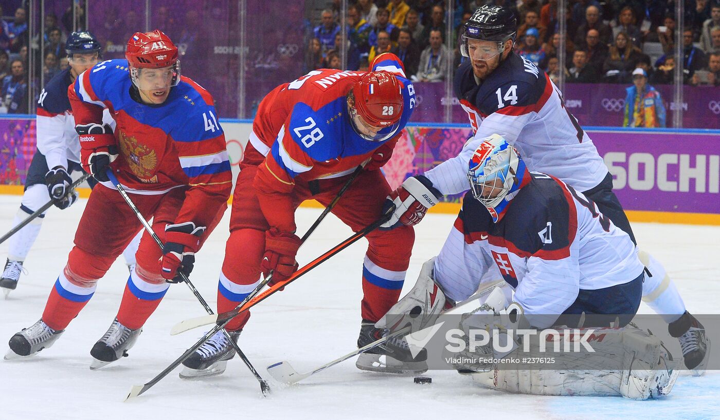 2014 Winter Olympics. Ice hockey. Men. Russia vs. Slovakia