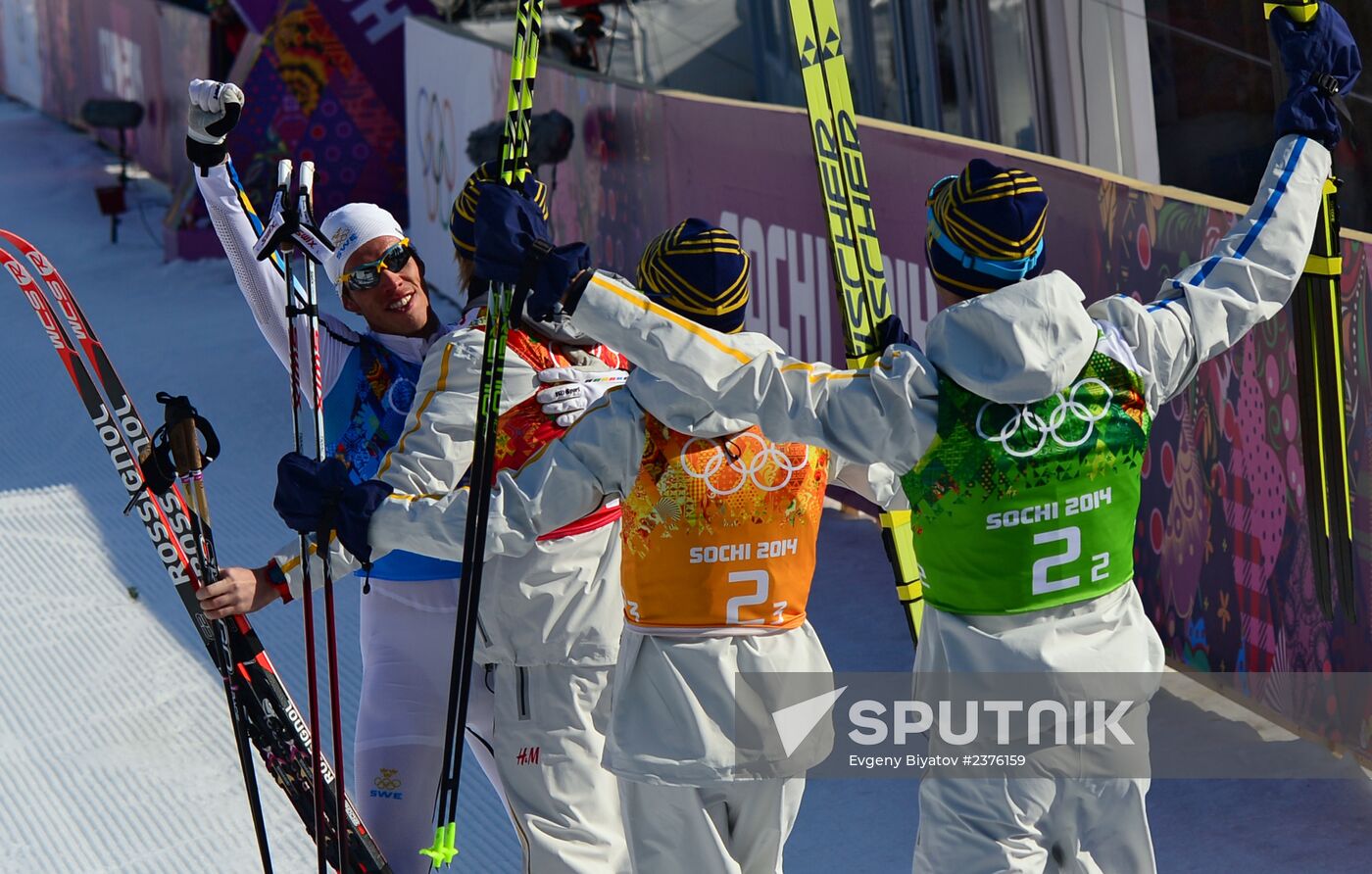2014 Winter Olympics. Cross-country skiing. Men. Relay
