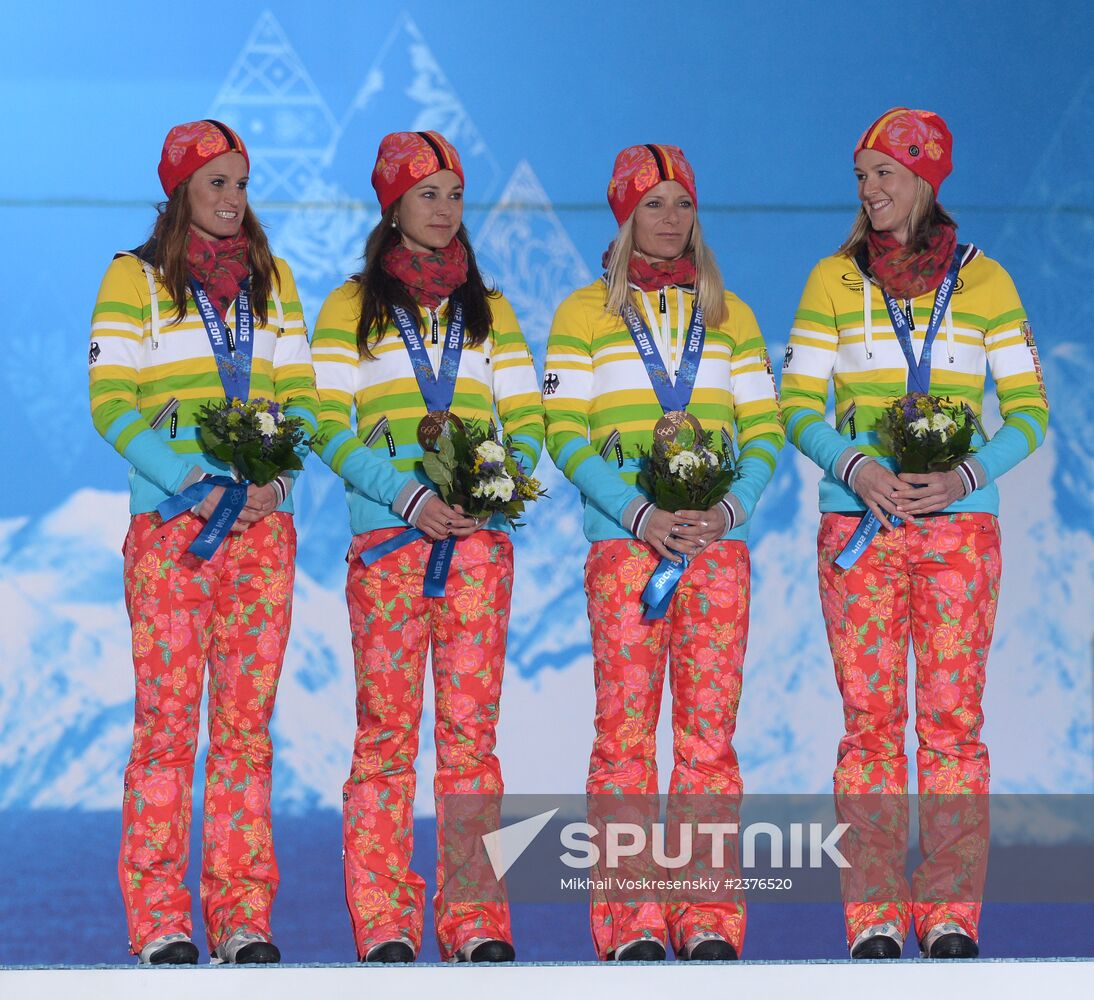 2014 Winter Olympics. Medal ceremony. Day Nine