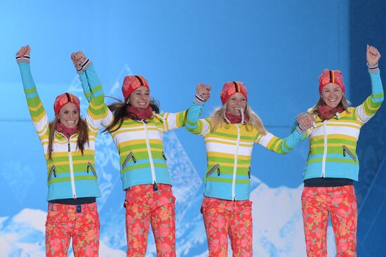 2014 Winter Olympics. Medal ceremony. Day Nine