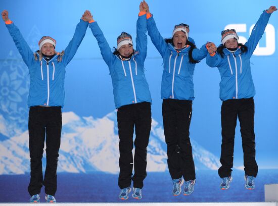 2014 Winter Olympics. Medal ceremony. Day Nine