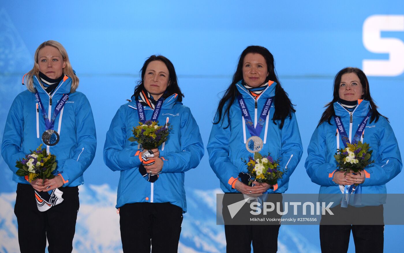 2014 Winter Olympics. Medal ceremony. Day Nine