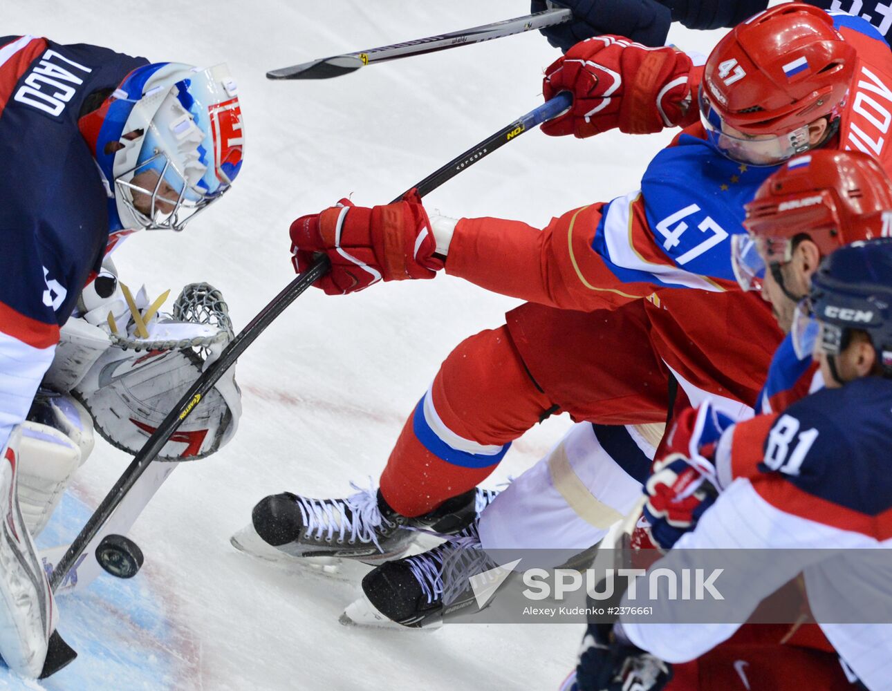 2014 Winter Olympics. Ice hockey. Men. Russia vs. Slovakia