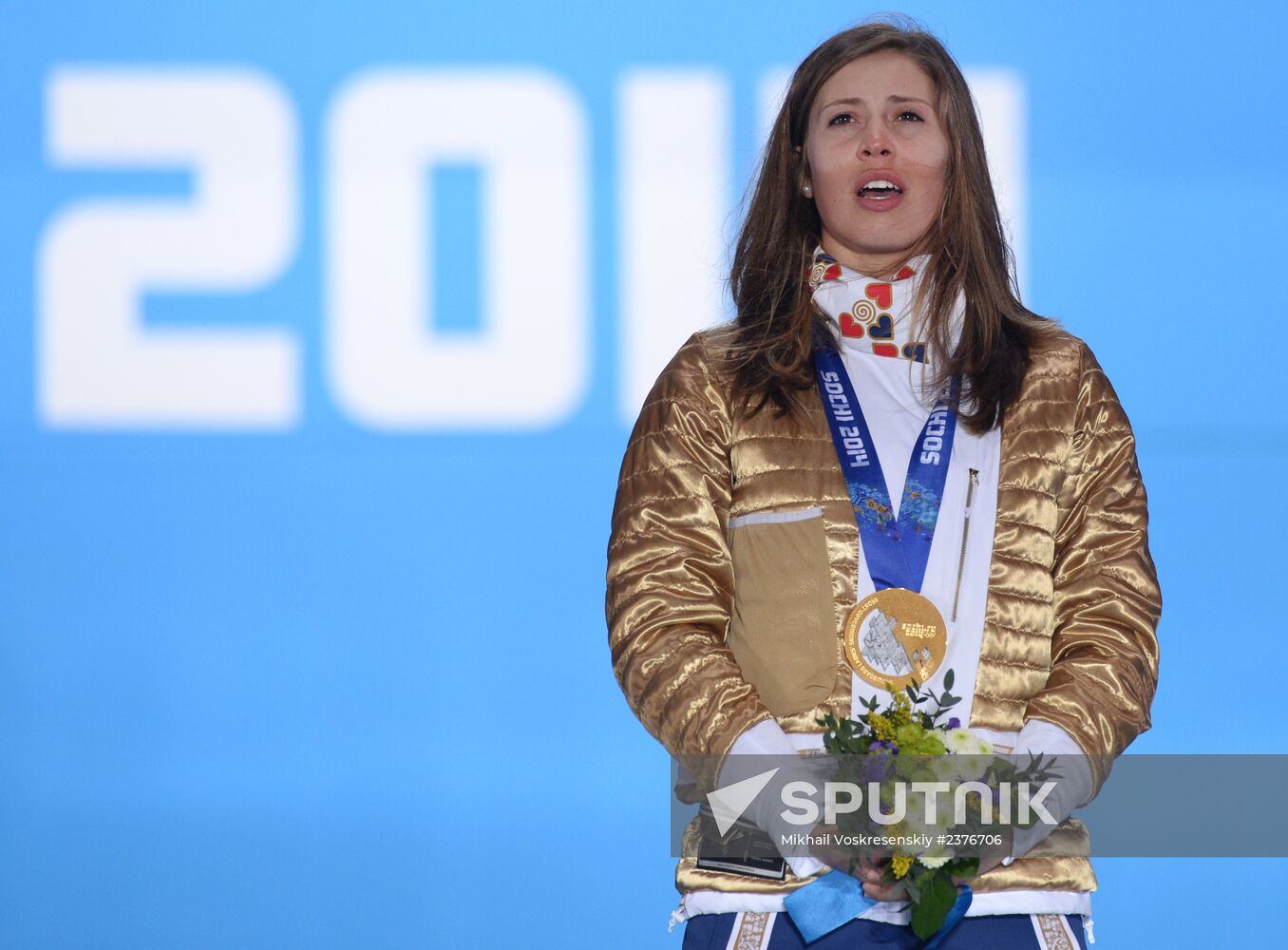 2014 Winter Olympics. Medal ceremony. Day Nine