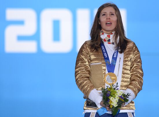 2014 Winter Olympics. Medal ceremony. Day Nine