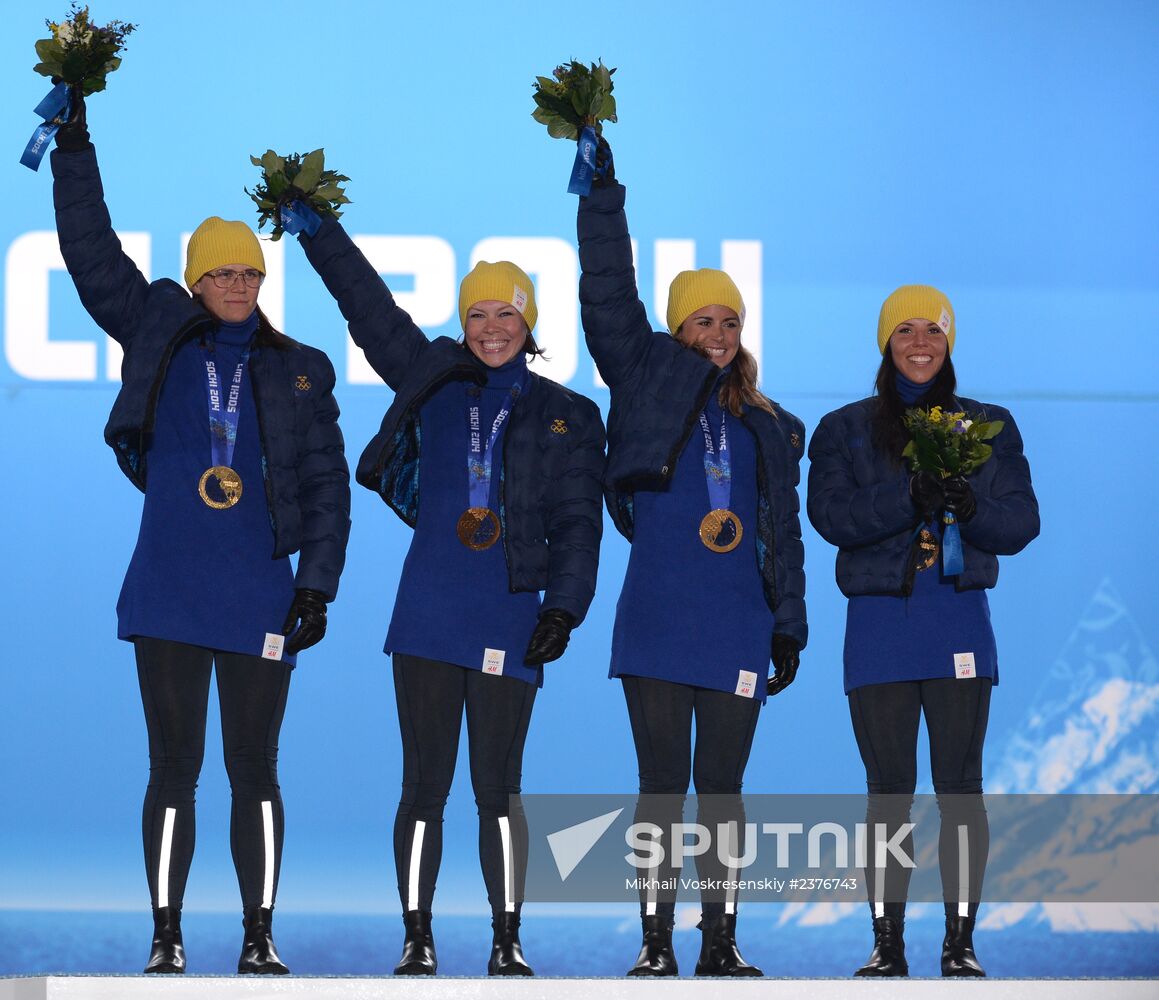 2014 Winter Olympics. Medal ceremony. Day Nine